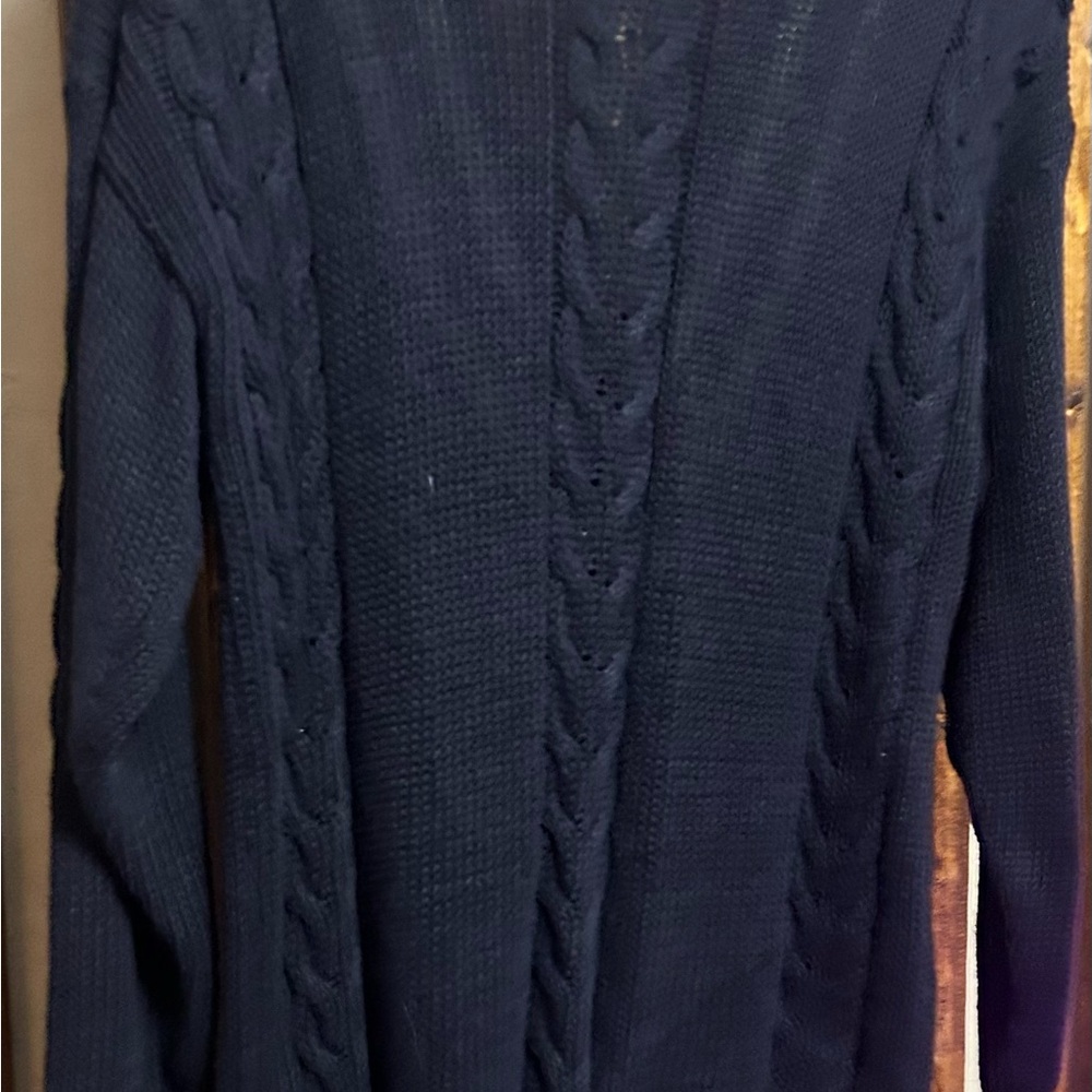 Casual Corner Navy and White V-Neck Sweater - Picture 4 of 5